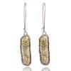 Drop-shaped alloy pendant earrings