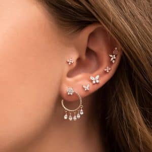 Mini Set Earrings Simple Women's Small New Butterfly