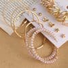 Vintage Diamond-Studded Pearl Earrings Set 9 Pairs