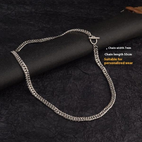 Advanced Double-woven Four-sided Grinding Trend Men's Versatile Simple Necklace