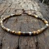 Natural Stone 42 Spacer Glitter Stone Crystal Adjustable Bracelet