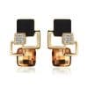 Classic crystal geometric square jewelry set