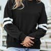 Fiery Red Varsity Striped Detail Drop Shoulder Oversized Sweatshirt