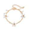 Stringed Pearls Flower Pendant Bracelet