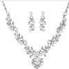 Wedding Women Jewelry Sets Fashion Simulated Pearl Flower Statement Necklace and Earring Set Party Accessories