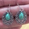 Women's Water Drop Artistic Retro Imitation Turquoise Earrings