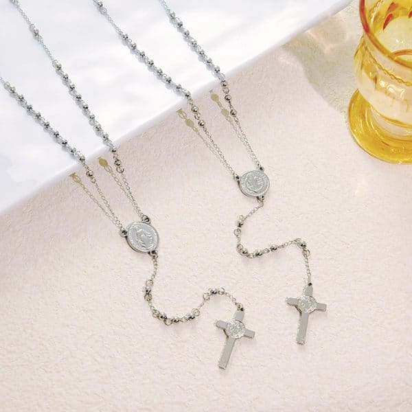 Stainless Steel Cross Pendant Necklace Sweater Chain Necklace