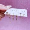 Ladies New Fashion Zirconium Ring Earring Set