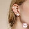 S925 Sterling Silver Compact Mini Geometric Heart-shaped Star Moon Set Ear Studs