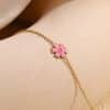 Gold Drop Oil Serrated Petal Bracelet For Women