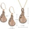 Women Elegant Waterdrop Rhinestone Pendant Necklace Hook Earrings Jewelry Set