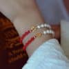 Women's Pearl Braided Red Rope Bracelet