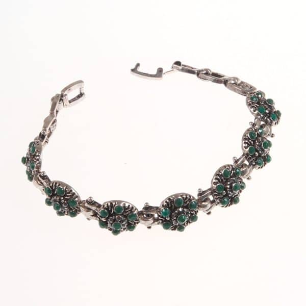 Women's Silver-plated Beautiful Flowers-shaped Diamond Bracelet