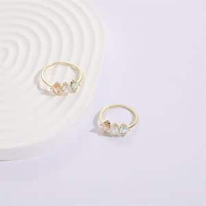 Mother's Day Birthstone Horse Eye Tricolor Zircon Ring