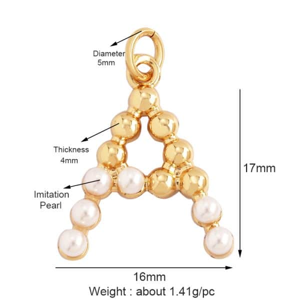 Popular Accessories Pearl Zircon Letter Pendant