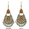 Drop-shaped alloy pendant earrings