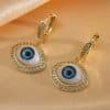 Personalized Blue Eye Color Preserving Bronze Micro Set Earrings