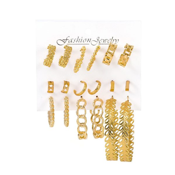 Circle Earring Combination Set European And American Retro Exaggeration