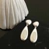 Black And White Water Drop Oval Geometric Earrings