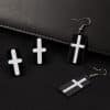 Anime Metal Rectangle Cross Drop Earrings Stud Earrings
