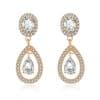 Copper Inlaid Zircon Drop Earrings Women's