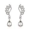 Vintage Long Green Crystal Earrings Drop Earrings
