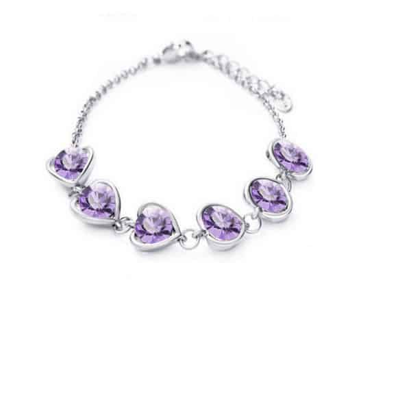 High-end Fashion Peach Heart Crystal Bracelet
