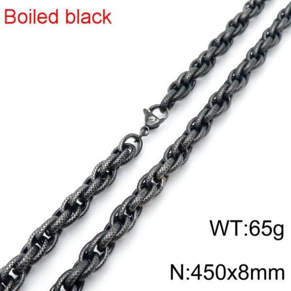 Black Dot Pattern Men's Necklace Stainless Steel Retro Men Bracelet
