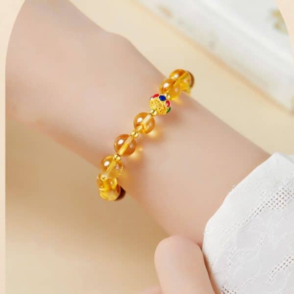 Yellow Transparent Glass Women Bracelet