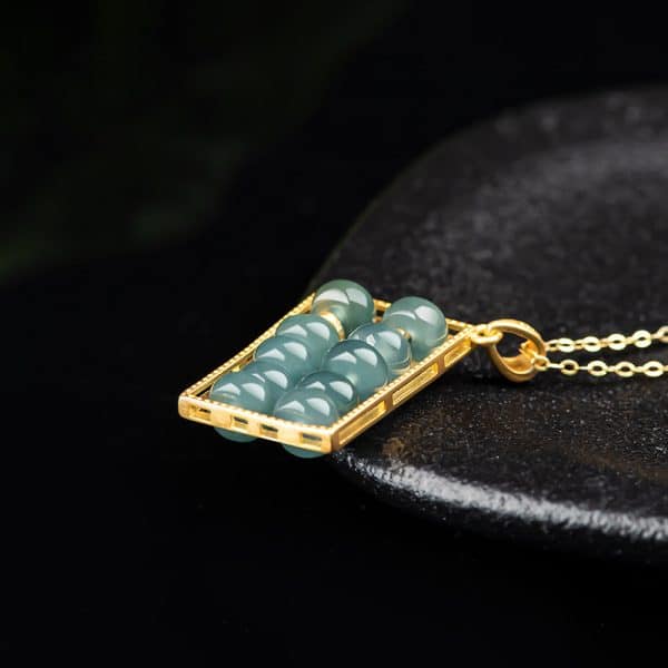 Women's Jade Blue Water Jade Abacus Pendant