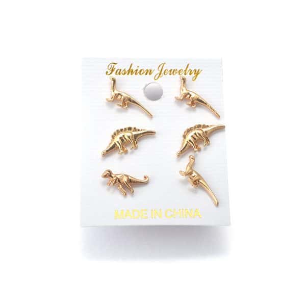 Small Animal Dinosaur Set Personalized Earrings