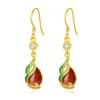 Women's Stylish Water Drop Embellished Zircon Earrings