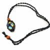Natural Elongated Stone Original Stone Net Necklace Pendant