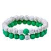Men's Women's Natural Stone Bead Bracelet Frosted Stone