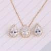 Water Drop Gemstone Necklace Earrings Jewelry Set