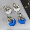 Women's Statement Contrast Enamel Drop Earrings