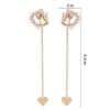 Korean Version Personality Thin Copper Micro Set Zircon Texture Long Tassel Love Ear Line Earrings