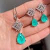 Classic Princess Pendant Stud Earrings Jewelry Set