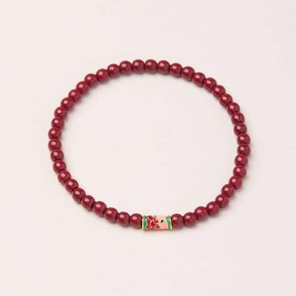 Tigereye Small Fish Pendant Handmade Beaded Bracelet