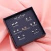 New 925 Silver Needle Earrings Gift Box Fashion Xingyue Combination Set