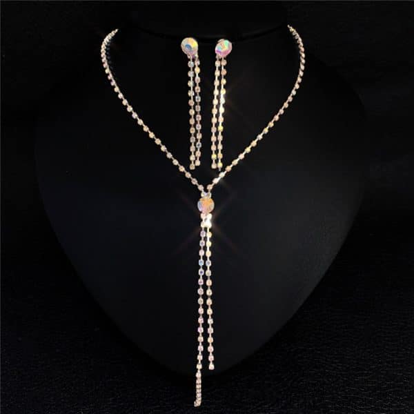 Bridal Ornament Set Wholesale Handmade Fashion Tassel Claw Chain Necklace Earrings Photography Jewelry Set