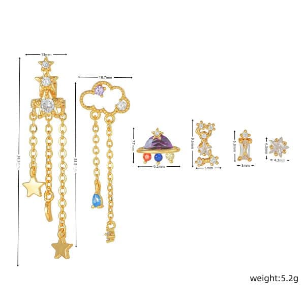 Cloud Tassel Earrings Set Ins Style Temperament Geometric