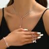 Fashion Elegant Wedding Bridal Gown Photography Jewelry Earrings Necklace, Bracelet Set