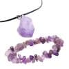 Natural Stone Amethyst Crystal Bud Irregular Rough Stone Necklace