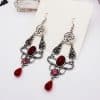 Women's Fashion Double Snake Water Drop Pentagram Earrings