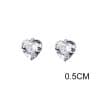 White Diamond Set Small Love Earrings