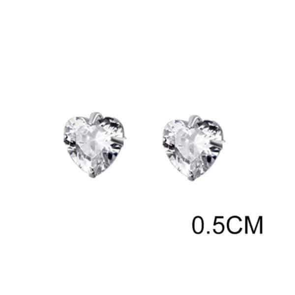 White Diamond Set Small Love Earrings