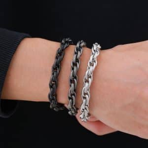 Twist Bracelet Vintage Old Made Male Gray Ornament