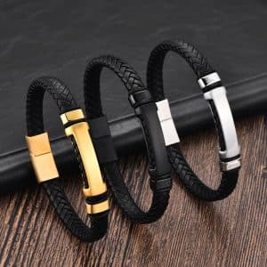 European And American Popular Simplicity Men's Weaving Leather Bracelet