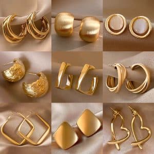 Female 2 Vintage Circle Earrings Special-interest Design Metal Earrings